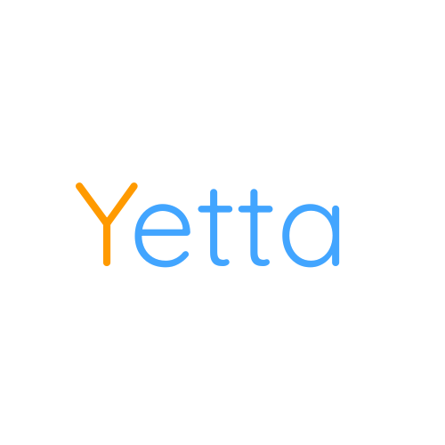The word Yetta in orange and blue typeface.
